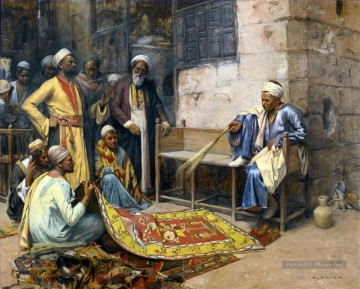  vendeur - Der Teppichverkaufer tapis vendeur Alphons Leopold Mielich Orientalist scenes